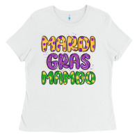 White mardi gras mambo Ladies Tee - MaliasSmallBusiness