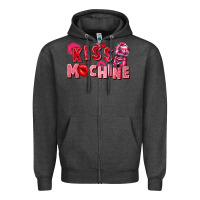 Charcoal Heather Kiss machine Valentine's Day Zipper Hoodie - FaDigitalArtStudio