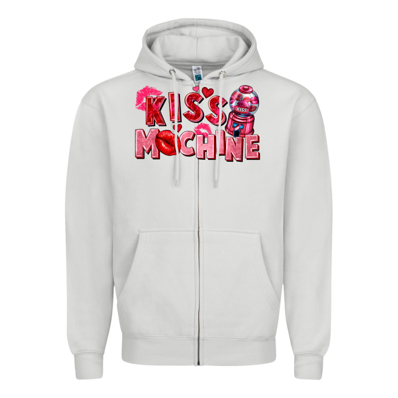 Kiss Machine Valentine's Day Zipper Hoodie by FaDigitalArtStudio | Teevron