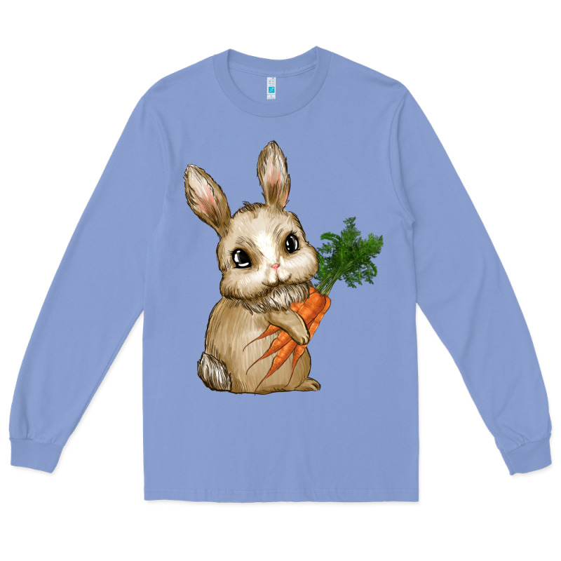 Happy Easter With Bunny And Carrot Long Sleeve Tee by RanaPortraitStore | Teevron