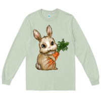Matcha Happy Easter With Bunny And Carrot Long Sleeve Tee - RanaPortraitStore