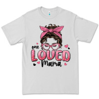 Dove Grey one loved mama messy bun Premium Tee - MaliasSmallBusiness
