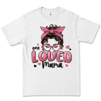 White one loved mama messy bun Premium Tee - MaliasSmallBusiness