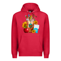 Cardinal teacher cold drink frappe with sunflowers Premium Hoodie - FaDigitalArtStudio