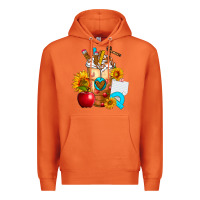 Carrot teacher cold drink frappe with sunflowers Premium Hoodie - FaDigitalArtStudio