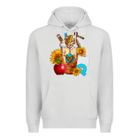 Dove Grey teacher cold drink frappe with sunflowers Premium Hoodie - FaDigitalArtStudio