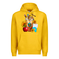 Lemon teacher cold drink frappe with sunflowers Premium Hoodie - FaDigitalArtStudio