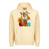 Pina Colada teacher cold drink frappe with sunflowers Premium Hoodie - FaDigitalArtStudio
