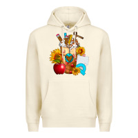 Sandshell teacher cold drink frappe with sunflowers Premium Hoodie - FaDigitalArtStudio