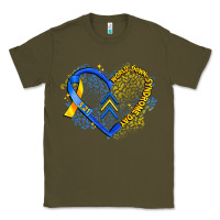 Army Green world down syndrome day heart Classic Tee - Artiststas