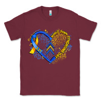 Burgundy world down syndrome day heart Classic Tee - Artiststas