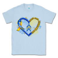 Dusty Blue world down syndrome day heart Classic Tee - Artiststas