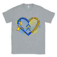 Heather Grey world down syndrome day heart Classic Tee - Artiststas