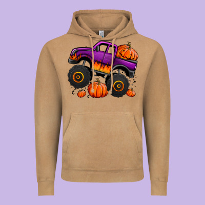 Halloween Jack O Lantern Monster Truck Vintage Hoodie Designed By Jasminsmagicworld