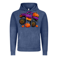 Vintage Denim halloween jack o lantern monster truck Vintage Hoodie - Jasminsmagicworld
