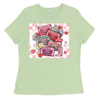 Matcha valentine's day cassette tapes Ladies Tee - MaliasSmallBusiness