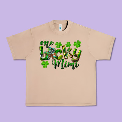 St. Patrick's Day One Lucky Mimi Urban Heavy Tee Designed By Ranaportraitstore