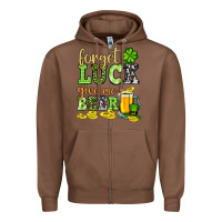 Chestnut St. Patrick's Forget luck give me beer Zipper Hoodie - OliviaCreatesArt