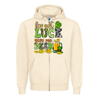 Sandshell St. Patrick's Forget luck give me beer Zipper Hoodie - OliviaCreatesArt