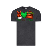 Vintage Black peace love Christmas Santa Claus hand Vintage Tee - Jasminsmagicworld