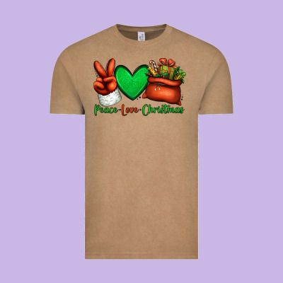 Peace Love Christmas Santa Claus Hand Vintage Tee Designed By Jasminsmagicworld