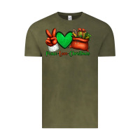 Vintage Olive peace love Christmas Santa Claus hand Vintage Tee - Jasminsmagicworld