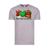 Vintage Zinc peace love Christmas Santa Claus hand Vintage Tee - Jasminsmagicworld
