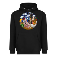 Black Farm And Pig Heavyweight Hoodie - FaDigitalArtStudio