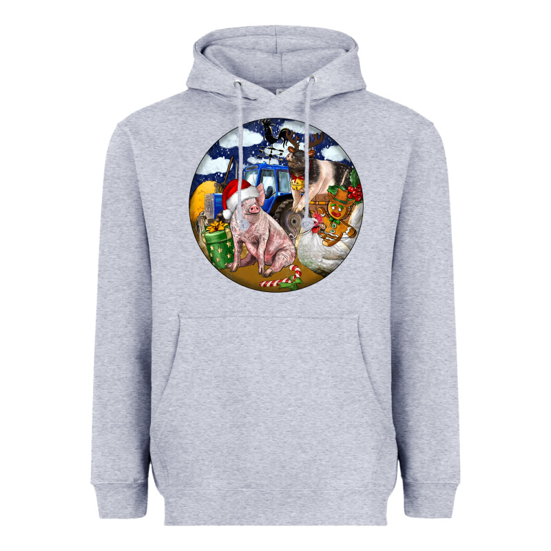 Farm And Pig Heavyweight Hoodie by FaDigitalArtStudio | Teevron