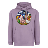Lavender Farm And Pig Heavyweight Hoodie - FaDigitalArtStudio