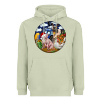 Matcha Farm And Pig Heavyweight Hoodie - FaDigitalArtStudio