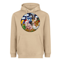 Mushroom Farm And Pig Heavyweight Hoodie - FaDigitalArtStudio