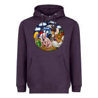 Plum Farm And Pig Heavyweight Hoodie - FaDigitalArtStudio