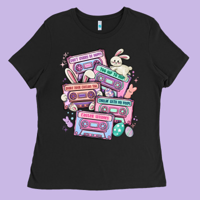 Easter Cassette Tapes Ladies Tee Designed By Maliassmallbusiness