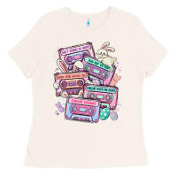 Bone easter cassette tapes Ladies Tee - MaliasSmallBusiness