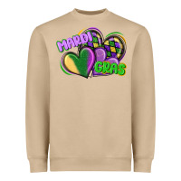 Mushroom mardi gras heart Heavyweight Sweatshirt - CowGirlArtShop