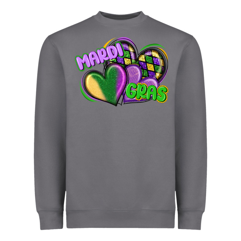 Mardi Gras Heart Heavyweight Sweatshirt by CowGirlArtShop | Teevron