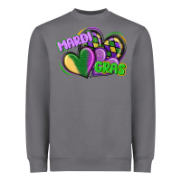Storm mardi gras heart Heavyweight Sweatshirt - CowGirlArtShop