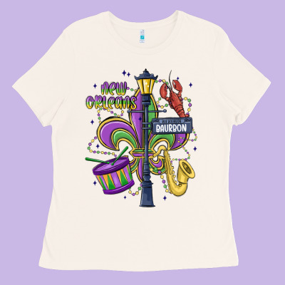 New Orleans Mardi Gras Streets Ladies Tee Designed By Maliassmallbusiness