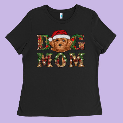 Christmas  Toy Poodle Dog Mom Ladies Tee Designed By Ranaportraitstore