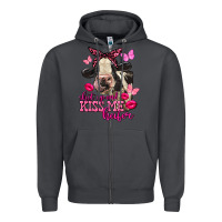 Smoke Valentine's Day shut up and kiss me Holstein Cow Zipper Hoodie - FaDigitalArtStudio