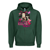 Sports Green Valentine's Day shut up and kiss me Holstein Cow Zipper Hoodie - FaDigitalArtStudio