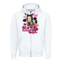 White Valentine's Day shut up and kiss me Holstein Cow Zipper Hoodie - FaDigitalArtStudio