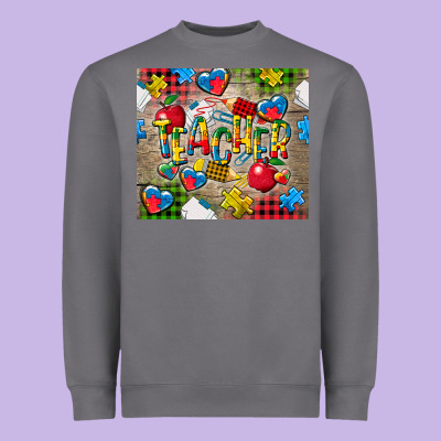 Teacher Autism Heavyweight Sweatshirt Designed By Cowgirlartshop