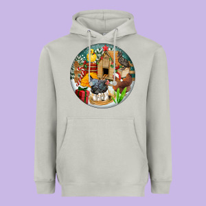 Christmas Coop Ornament Heavyweight Hoodie Designed By Fadigitalartstudio