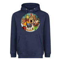 Navy Christmas coop ornament Heavyweight Hoodie - FaDigitalArtStudio