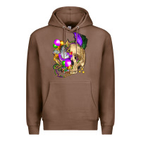 Chestnut mardi gras skull Premium Hoodie - FaDigitalArtStudio