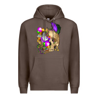 Coffee mardi gras skull Premium Hoodie - FaDigitalArtStudio