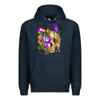 Navy mardi gras skull Premium Hoodie - FaDigitalArtStudio