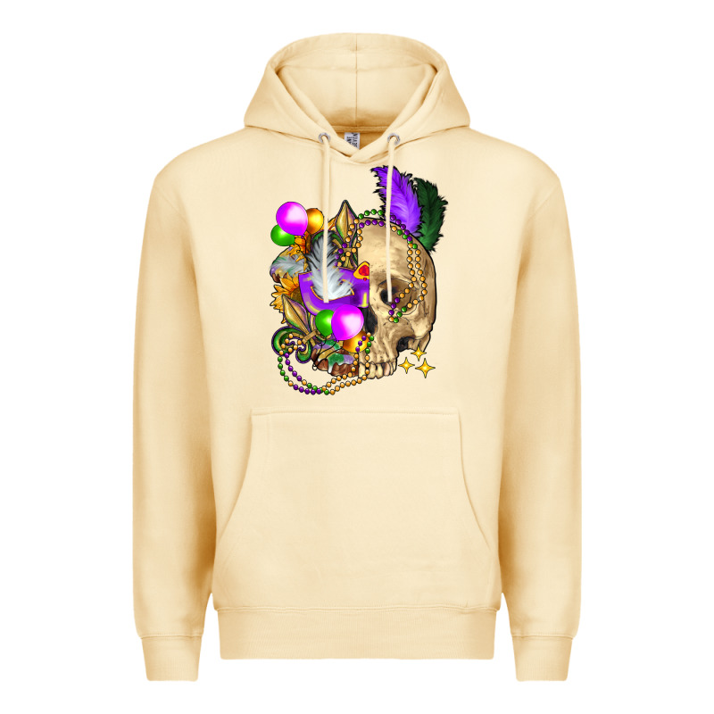 Mardi Gras Skull Premium Hoodie by FaDigitalArtStudio | Teevron